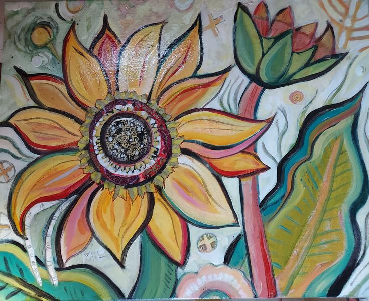 painting 'Sunflower Burst'