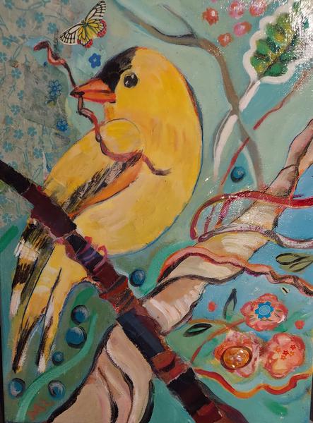 painting 'Spring Nest Builder'